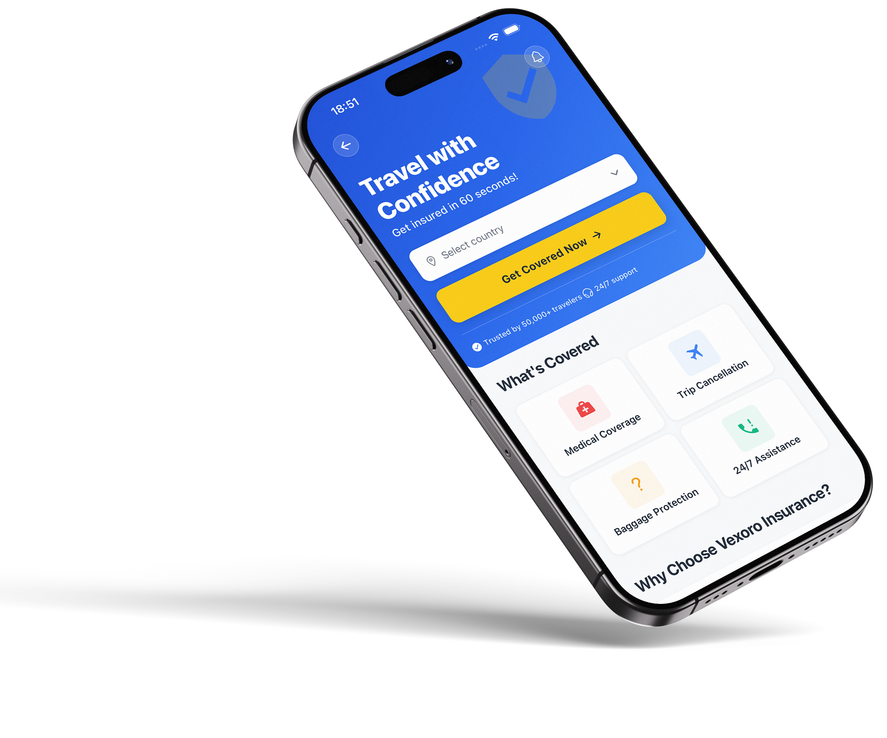 Vexoro Insurance - Get insured in 60 seconds with comprehensive travel coverage